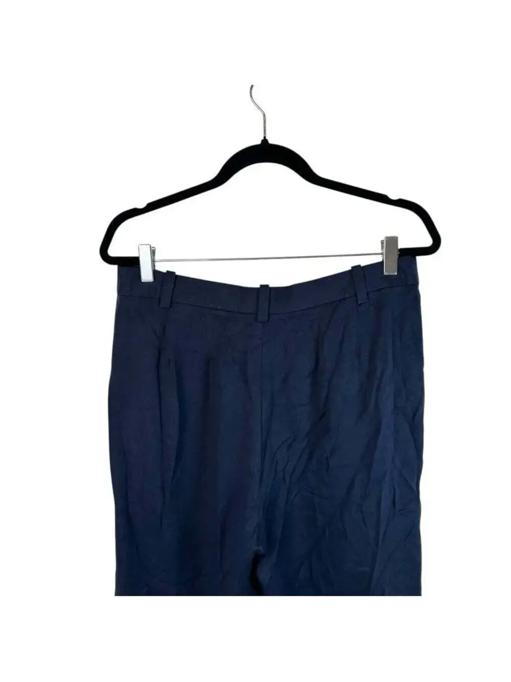 Banana Republic Linen Pants 10 Blue Wide Leg Crop-Lightweight Trousers